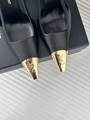 Saint Laurent Slingback Pumps Rough Skin Black 10CM - 4