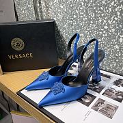 Versace La Medusa 12mm Slingback Pumps Blue - 3