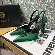 Versace La Medusa 12mm Slingback Pumps Green - 4