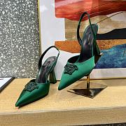 Versace La Medusa 12mm Slingback Pumps Green - 5