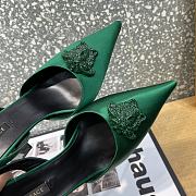 Versace La Medusa 12mm Slingback Pumps Green - 6