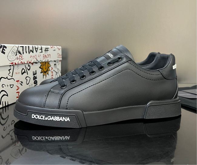 Dolce & Gabbana Calfskin Nappa Portofino Sneakers Black - 1