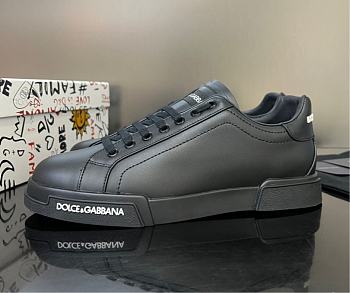 Dolce & Gabbana Calfskin Nappa Portofino Sneakers Black