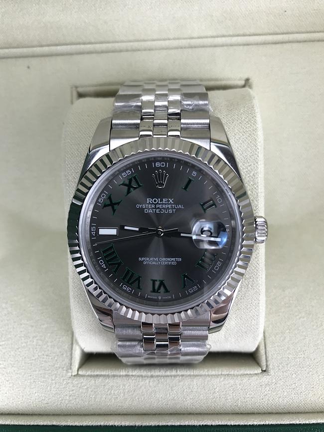 Rolex Datejust Watch Black Silver 41mm - 1