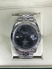 Rolex Datejust Watch Black Silver 41mm - 1