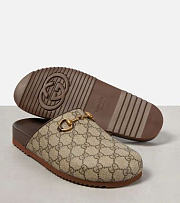 Gucci Women's Horsebit Slipper Beige Supreme Canvas - 3