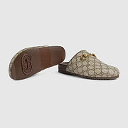 Gucci Women's Horsebit Slipper Beige Supreme Canvas - 4