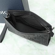 Dior Black Embossed Triangle Clutch B930268 Size 27x19x6cm - 2