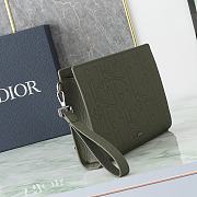 Dior Khaki Embossed Triangle Clutch B930270 Size 27x19x6cm - 4
