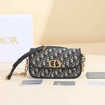Dior Blue Oblique Print Montaigne Avenue Size 22x12x6cm