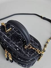 Dior Caro Vanity Black Tweed Makeup Bag Size 16×8×9cm - 2