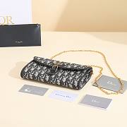 Dior Chain Handbag Blue Oblique B930292 Size 21x12x4cm - 3