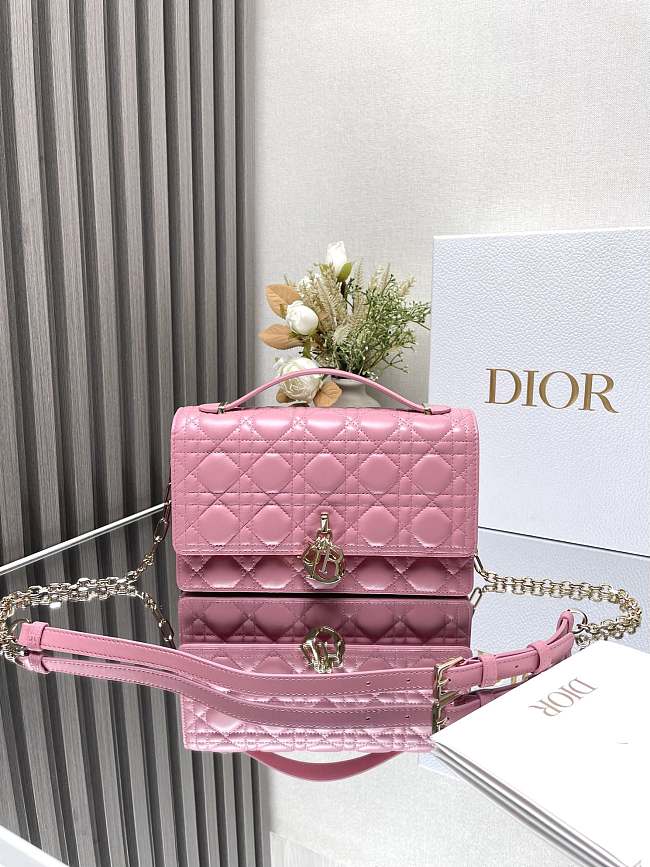 Dior Handbag Pink Lambskin B930556 Size 24x14 x7cm - 1