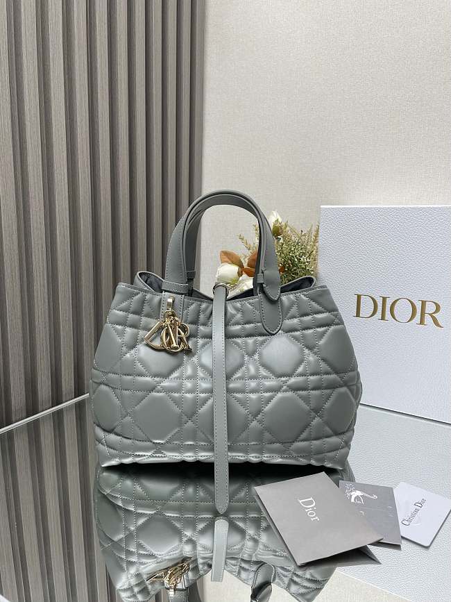 Dior Toujours Handbag Grey Blue B930545 Size 28x19x21cm - 1