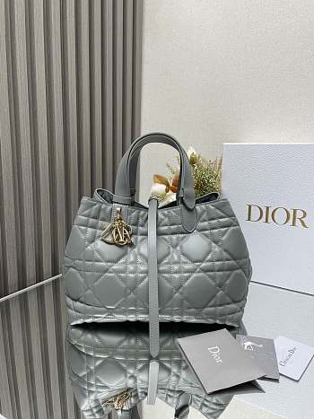 Dior Toujours Handbag Grey Blue B930545 Size 28x19x21cm