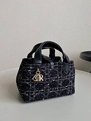 Dior Toujours Handbag Tweed Trumpet Black Size 23×15×15cm - 3
