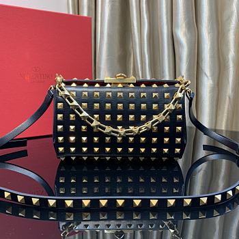 Valentino Garavani Rockstud Alcove Gold Bag Size 19x12x5cm