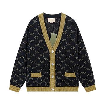 GG Cotton Lamé Cardigan Black