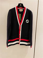 Gucci Cardigan Sweater Top Version Red Black - 5
