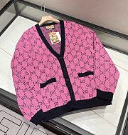 Gucci Cardigan Wool Jacquard Pink - 5
