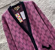 Gucci Cardigan Wool Jacquard Pink - 3