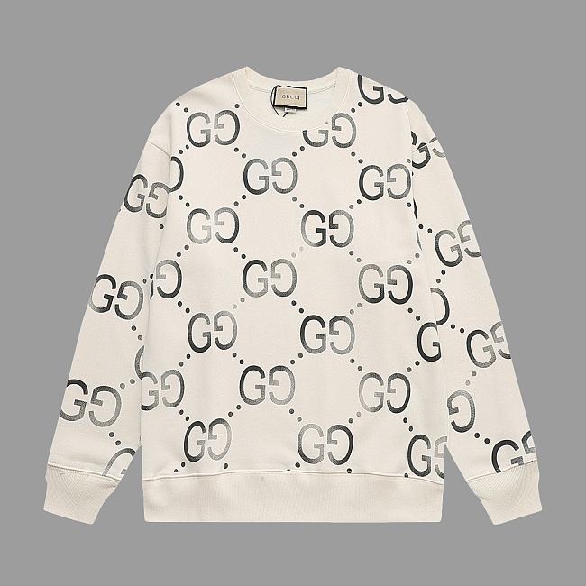 Gucci GG Logo Sweatshirts Cream - 1