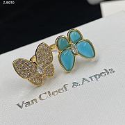 Van Cleef Two Butterfly Earrings Yellow Turquoise - 3