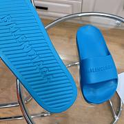Balenciaga Logo Mono Platform Blue Slide - 5
