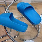 Balenciaga Logo Mono Platform Blue Slide - 4