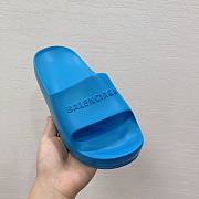 Balenciaga Logo Mono Platform Blue Slide - 3