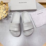 Balenciaga Logo Mono Platform Grey Slide - 1