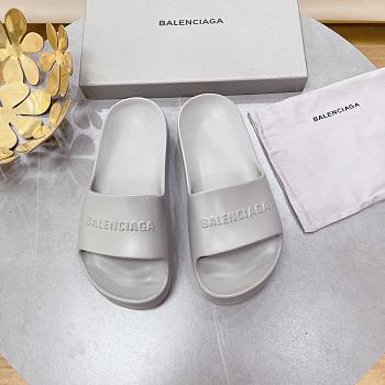 Balenciaga Logo Mono Platform Grey Slide