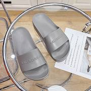 Balenciaga Logo Mono Platform Grey Slide - 3
