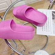Balenciaga Logo Mono Platform Pink Slide - 2