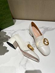 Gucci Blondie Mid-Heel Pumps White - 4