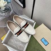 Gucci Loafer with Web White Leather - 3