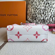 LV On The Go PM Tote Bag Pink White Size 25x19x11cm - 2
