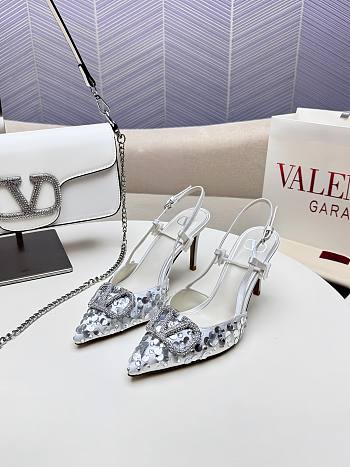 Valentino Slingbacks White High Heels 8CM