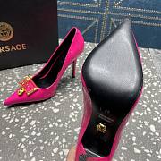 Versace Pointed Toe Pink Lacquer Leather Pumps - 3