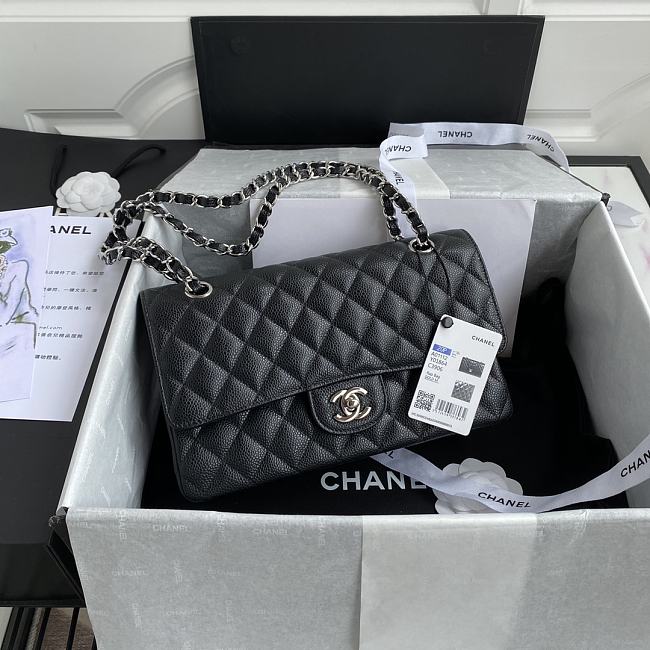 Chanel Handbag A01112 Black Silver Size 15x25x6cm - 1