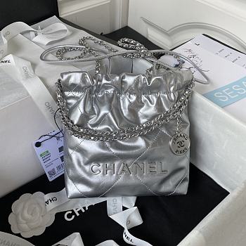 Chanel Should Bag AS3980 Silver Size 19x20x6cm