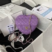 Chanel Should Bag Heart AS3191Purple Size 16x18x6cm - 5