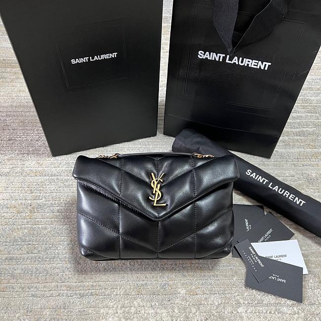 YSL Bags Loulou Gold Black 1429YS Size 23x15x8cm - 1