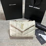 YSL Bags Loulou Gold White 1429YS Size 23x15x8cm - 3