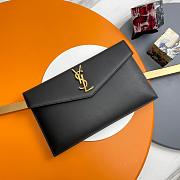 YSL Clutch Gold Black Grained Leather Size 27x16x2cm - 6