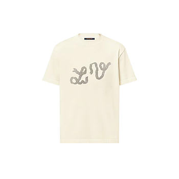 LV 1AGJTV Embellished Short-Sleeved Cotton Crewneck