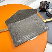 YSL Clutch Uptown Grey Crocodile Size 27x16x2cm - 3
