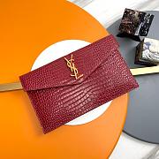 YSL Clutch Uptown Red Crocodile Size 27x16x2cm - 1