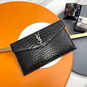 YSL Clutch Uptown Silver Black Crocodile Size 27x16x2cm - 4