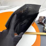 YSL Clutch Uptown Silver Black Crocodile Size 27x16x2cm - 5